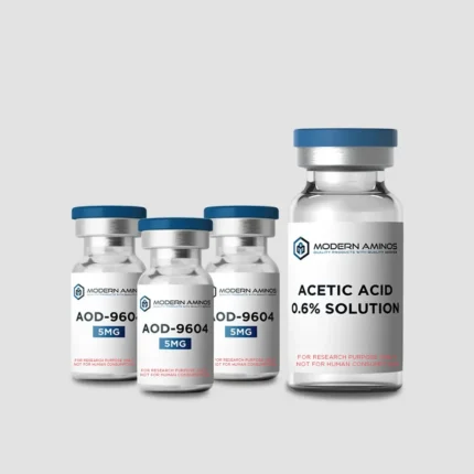 AOD-9604 Peptide | Three 5MG Vials + Acetic Acid 10ml